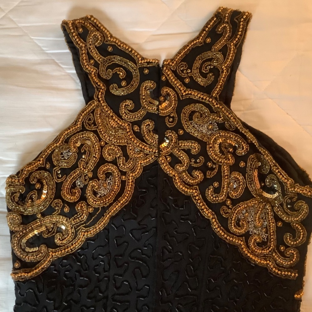 Vintage Laurence Kazar Black Beaded Cocktail Dress - Picture 6 of 11